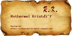 Rothermel Kristóf névjegykártya