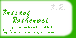 kristof rothermel business card